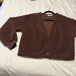Re)sourced Fleece Teddy Crop Cardigan